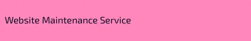 Website Maintenance Service